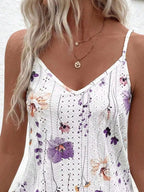 White floral dress with a white background