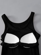 Black tank top with reflective white panels on a gray background
