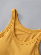 Yellow tank top on a gray background