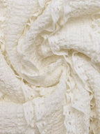 Close-up of textured white fabric
